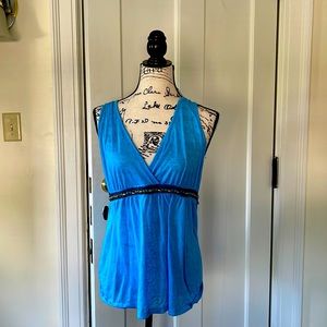 Maurice’s blue tank top, beaded at waist, XL